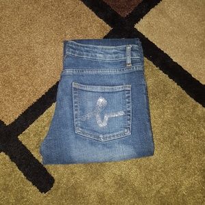 Bebe Sofie rhinestone boot cut jeans 30